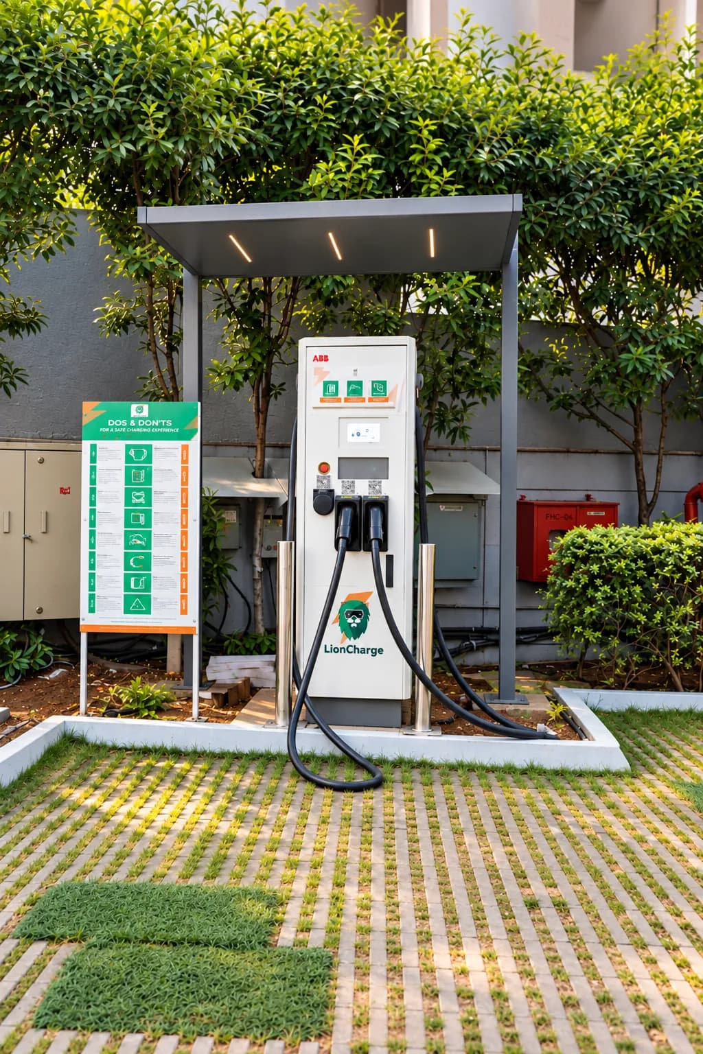 A LionCharge EV charging station.