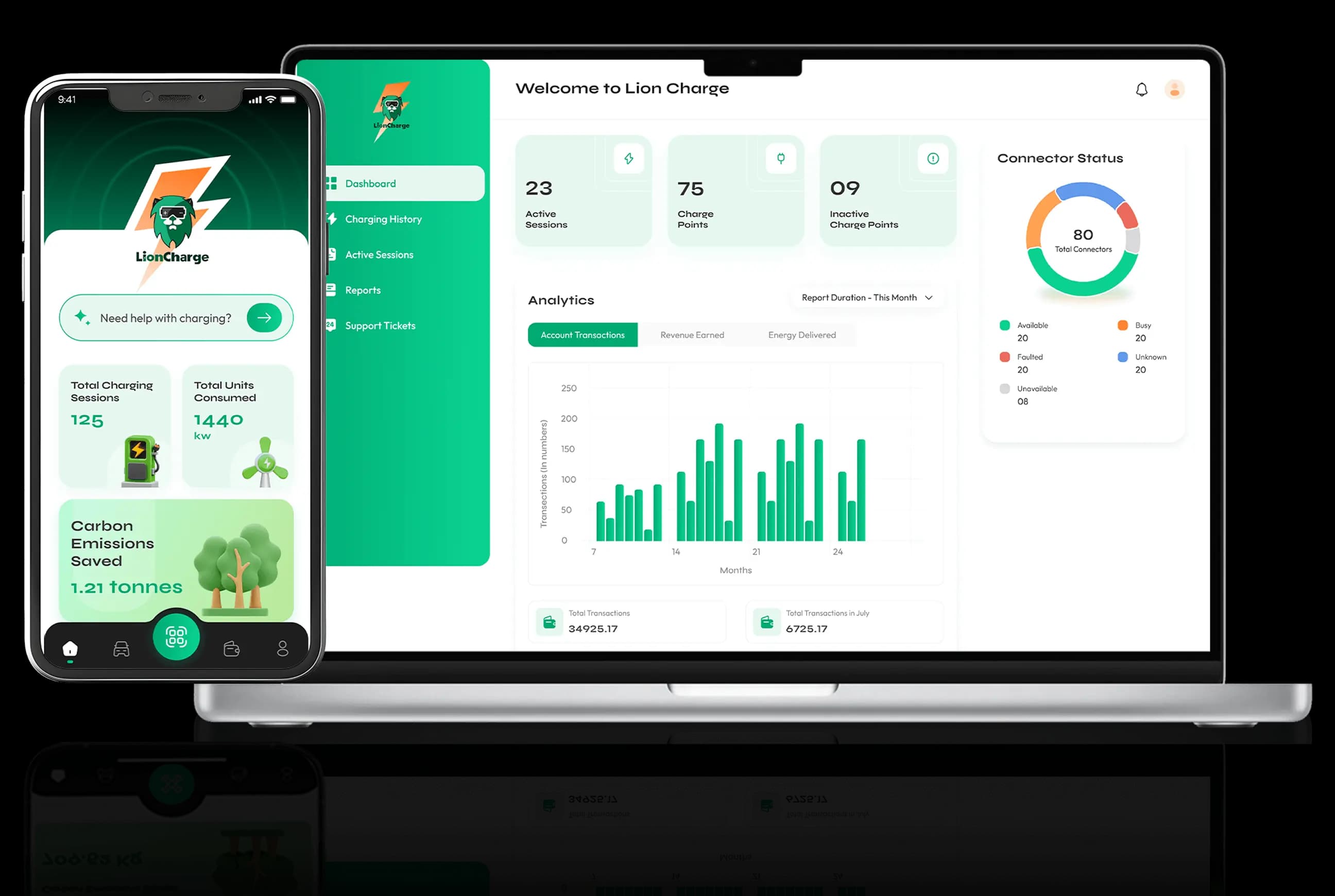 LionCharge technology and investor dashboard portal